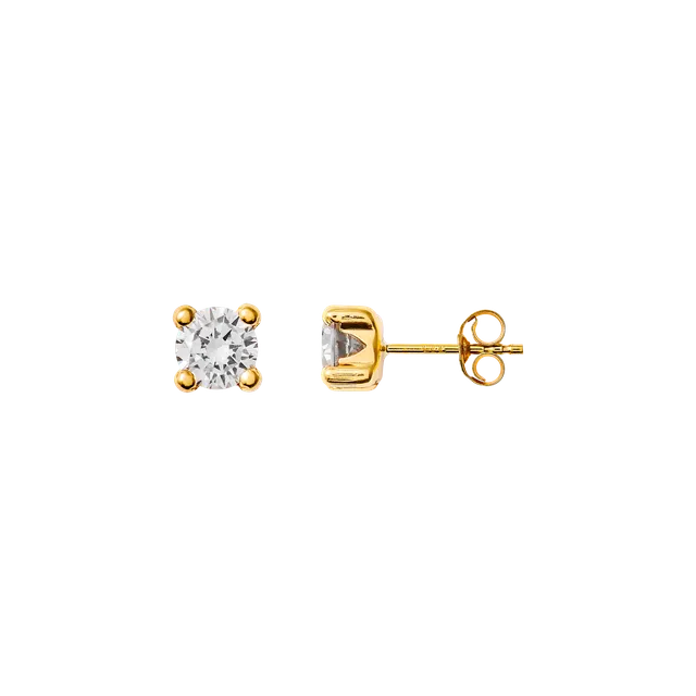 xenox-fine-ohrstecker-585-gelbgold-mit-zirkonia-5-mm image 1