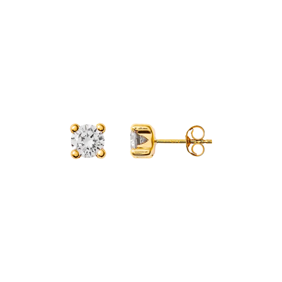xenox-fine-ohrstecker-585-gelbgold-mit-zirkonia-5-mm image 1