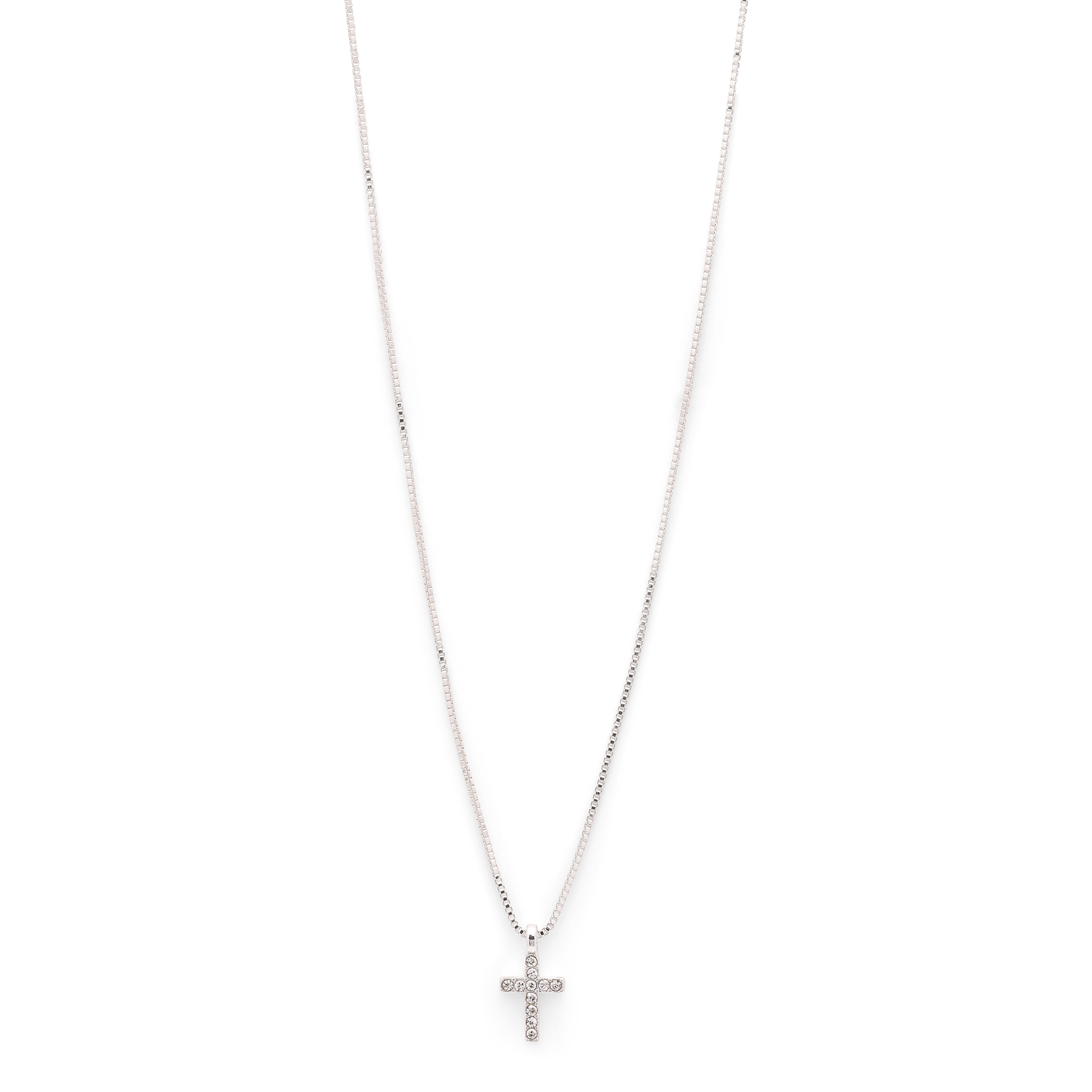 pilgrim-clara-kreuz-kette-kristall-silberplattiert image 1