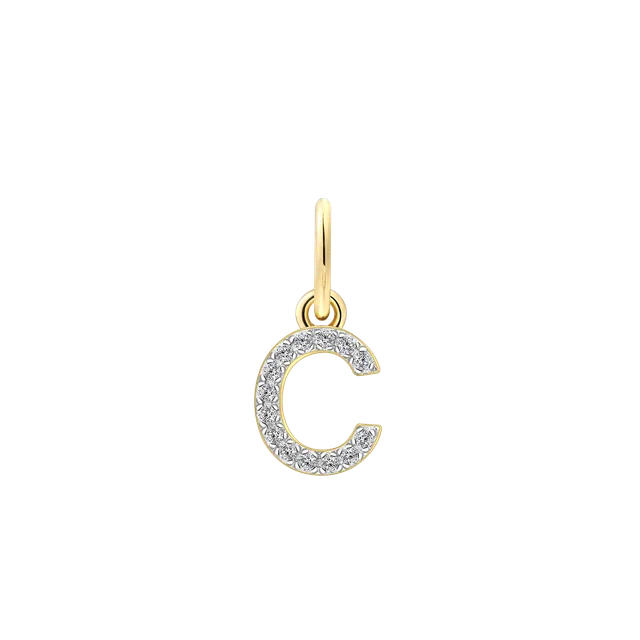 xenox-c-letter-charm-925-sterlingsilber-18k-vergoldung-buchstabe-c image 1