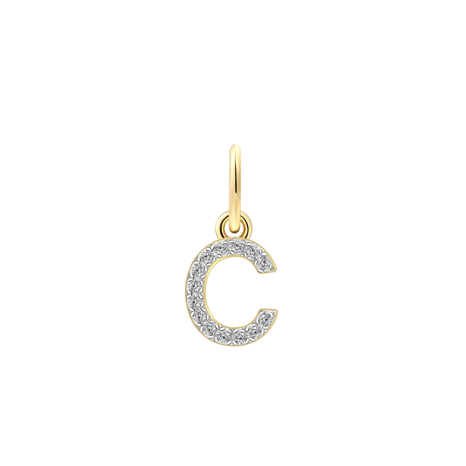 xenox-c-letter-charm-925-sterlingsilber-18k-vergoldung-buchstabe-c image 1