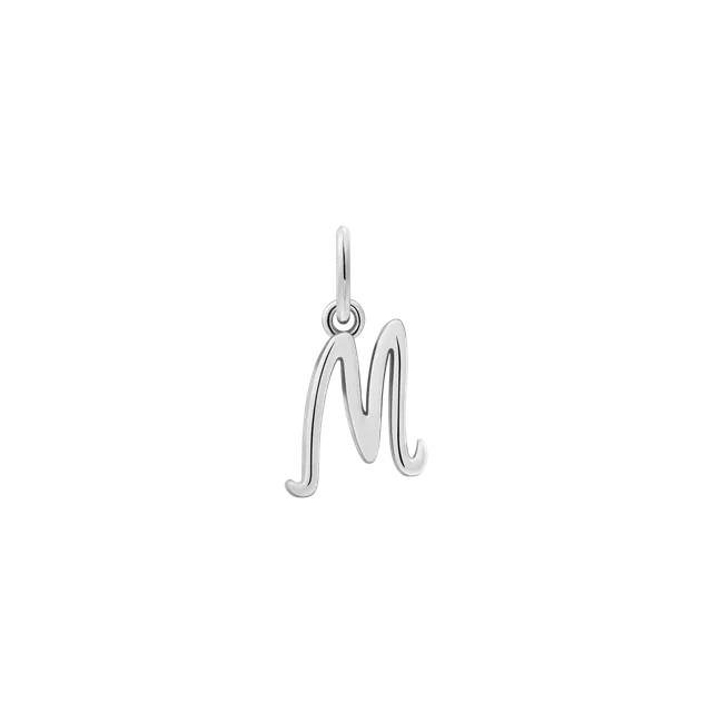 xenox-letter-m-italic-charm-925-sterling-silber-rhodiniert image 1
