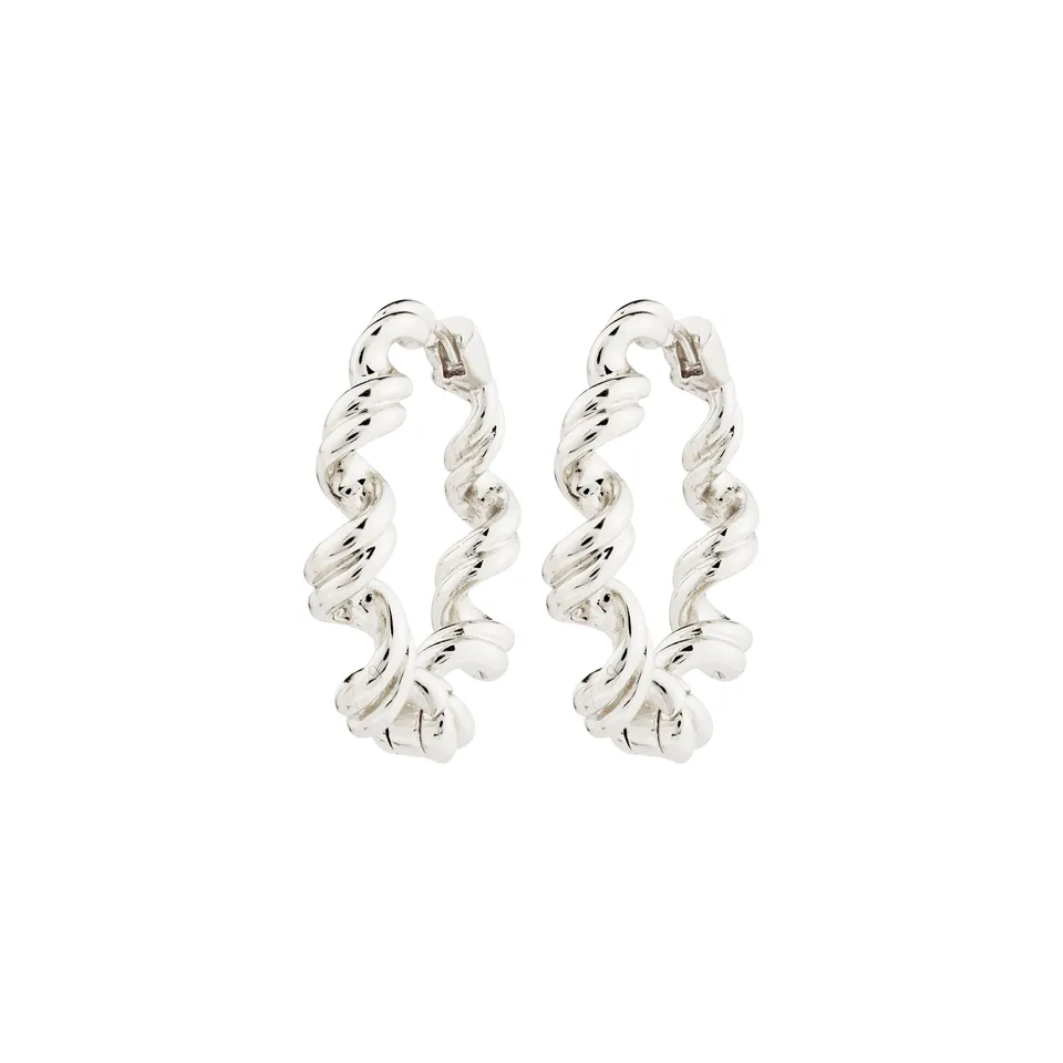 pilgrim-larisa-creolen-versilbert-twisted-look image 1