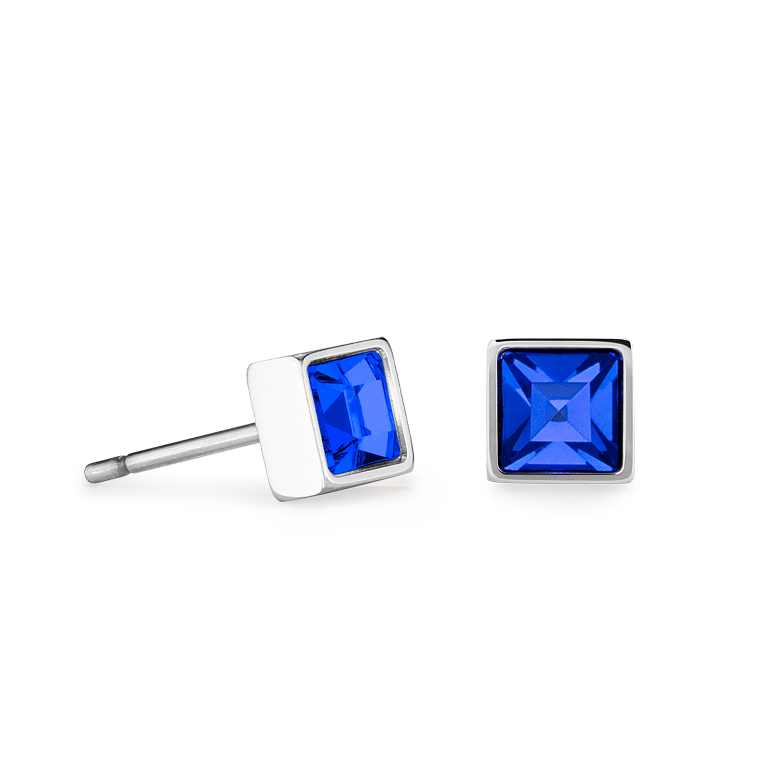 coeur-de-lion-brilliant-square-small-ohrringe-silber-blau image 2