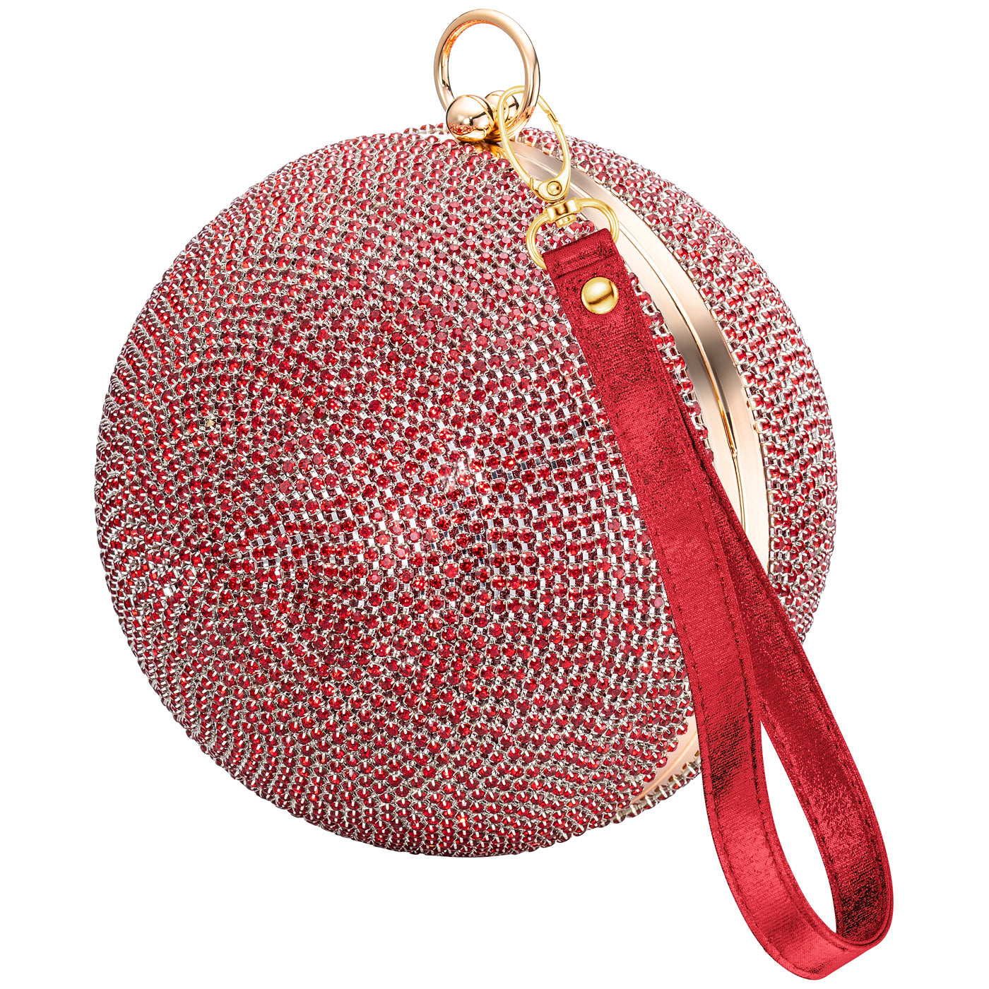 julie-julsen-disco-bag-handtasche-rot-kugel-clutch-mit-zirkonia image 4