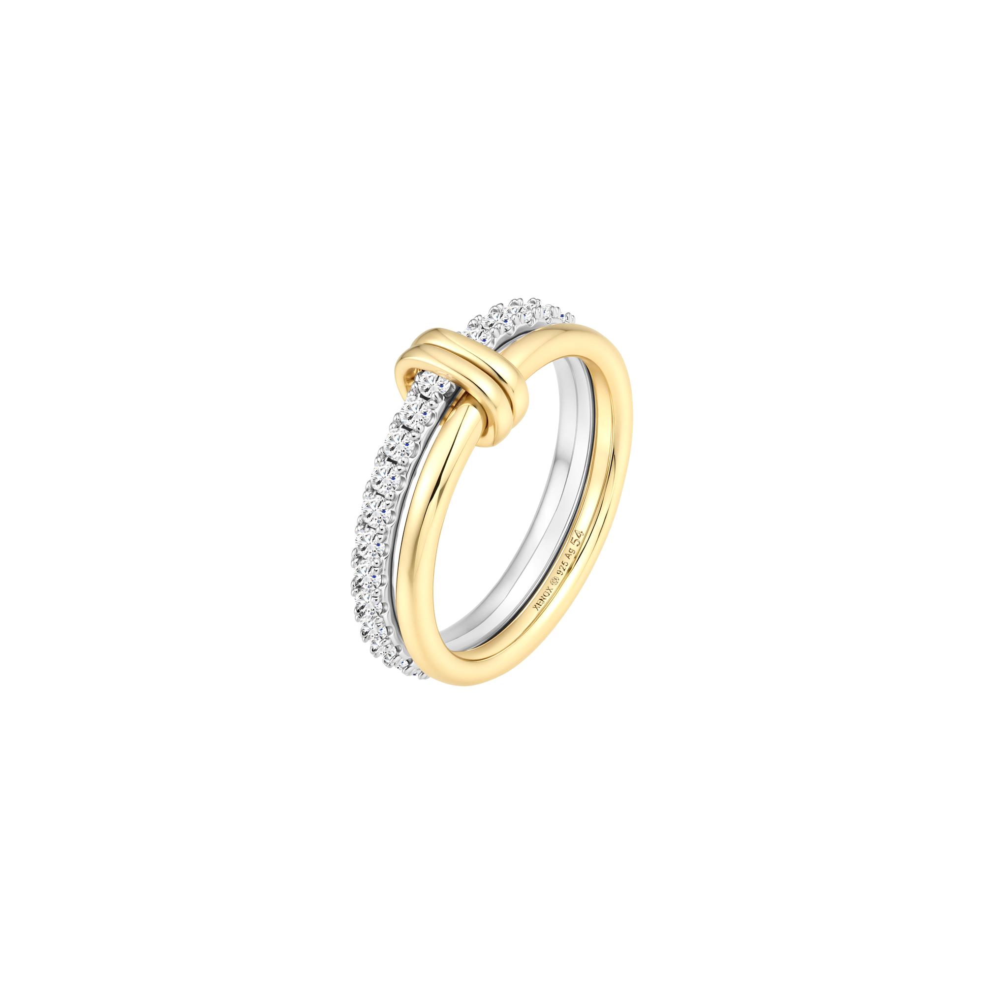 xenox-mira-ring-925-sterlingsilber-bicolor-mit-zirkonia-und-18k-vergoldung image 1