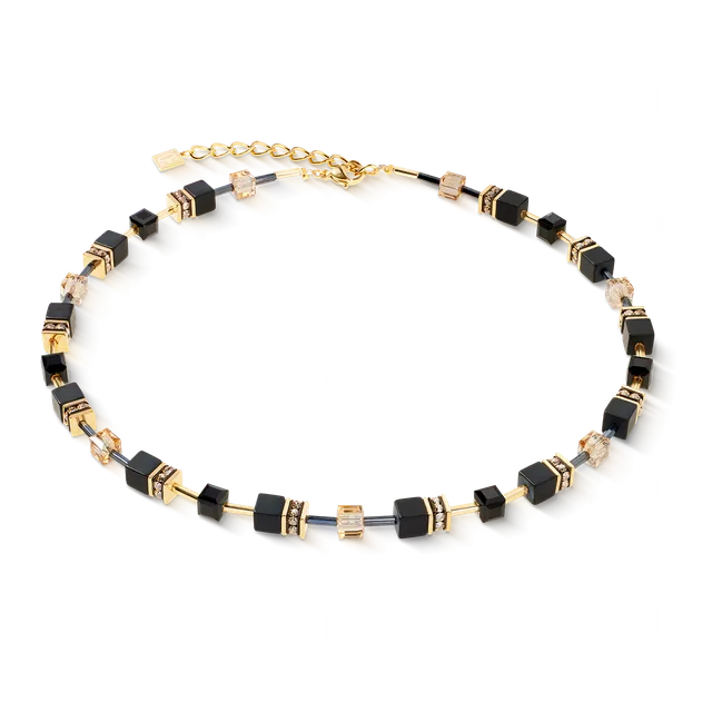 coeur-de-lion-geocube-halskette-onyx-schwarz-gold image 1