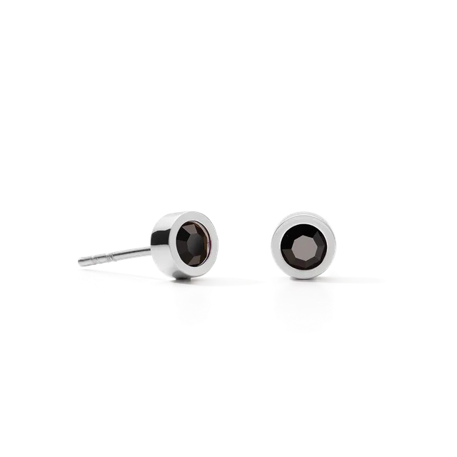 coeur-de-lion-sparkling-dots-ohrstecker-silber-schwarz image 1