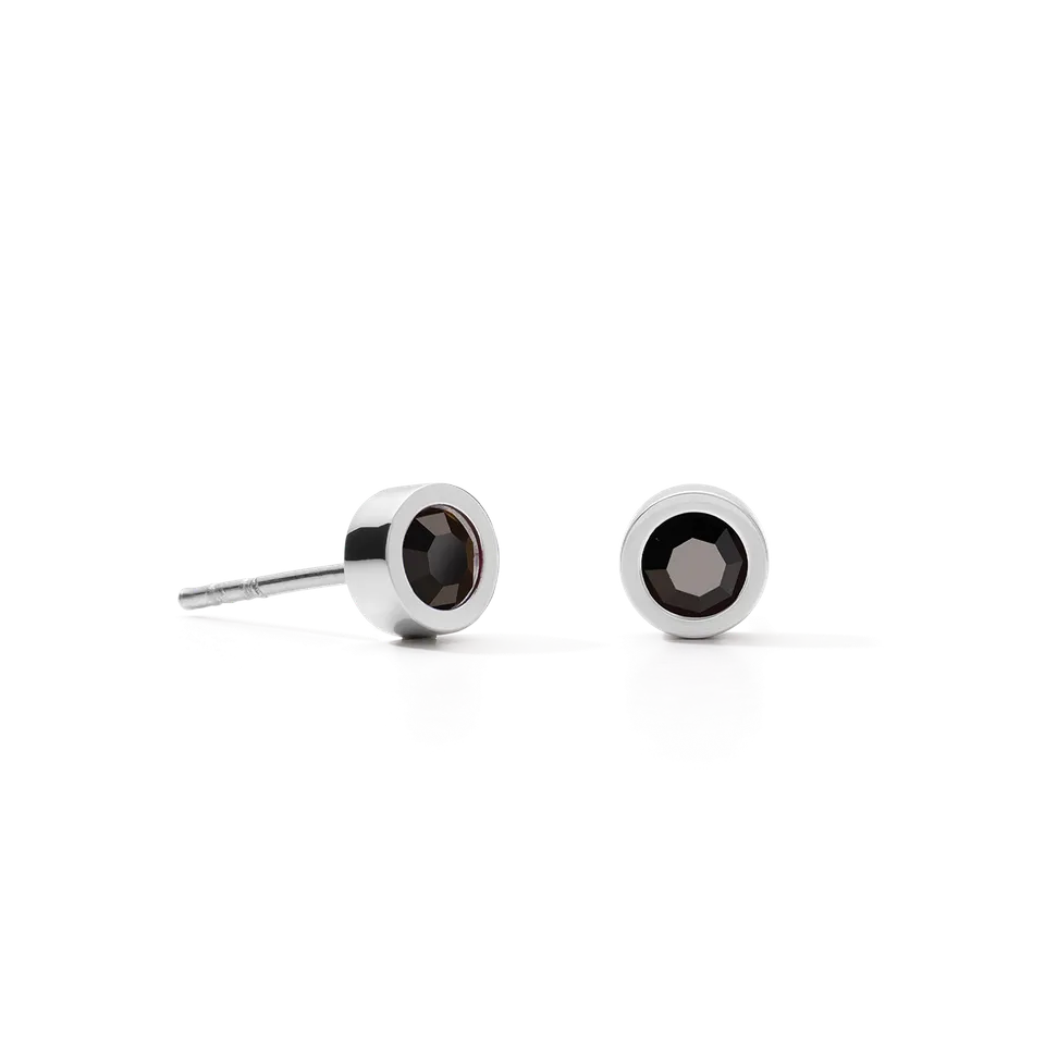 coeur-de-lion-sparkling-dots-ohrstecker-silber-schwarz image 1