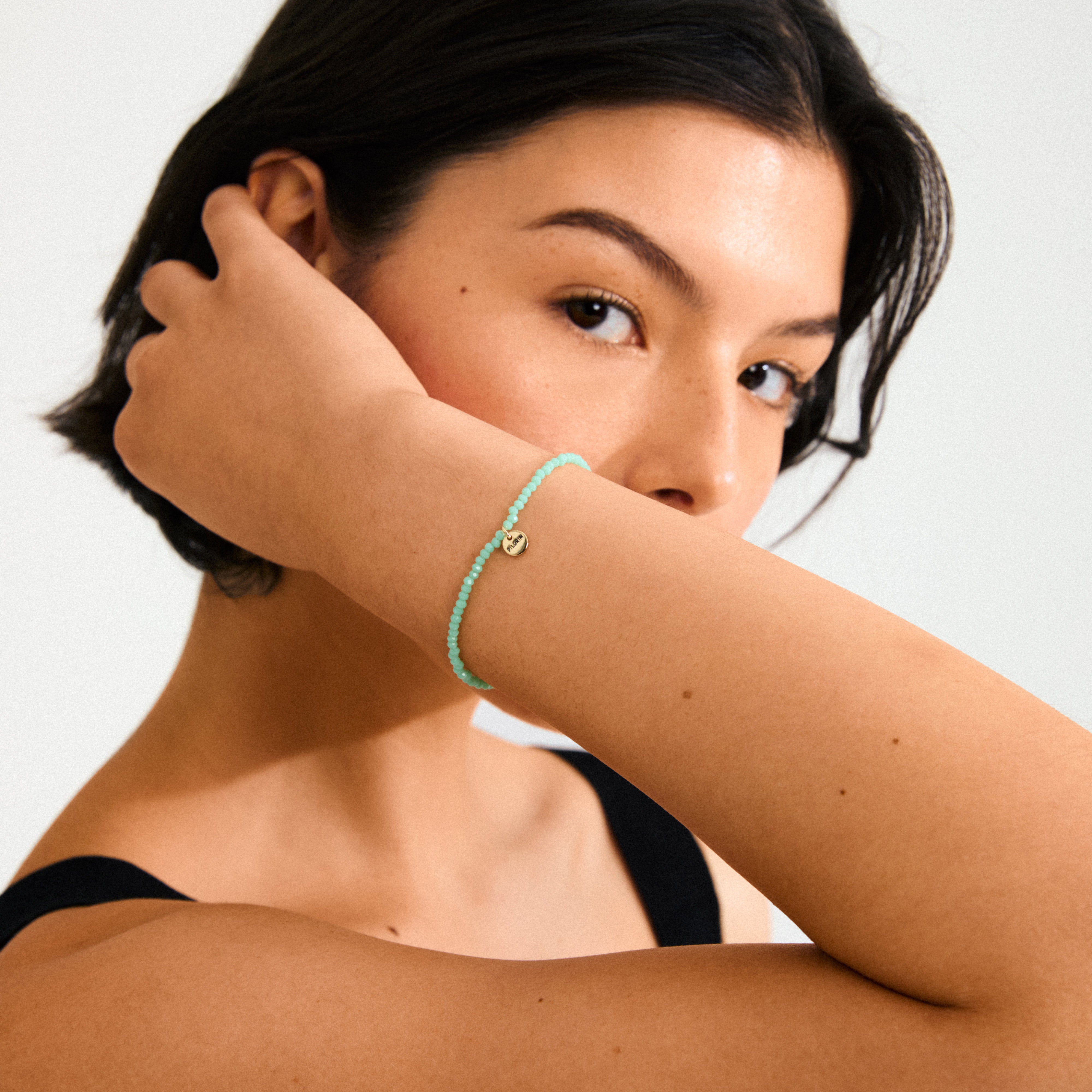 pilgrim-indie-armband-mintgr-n-vergoldet-glasperlen-17-cm image 3