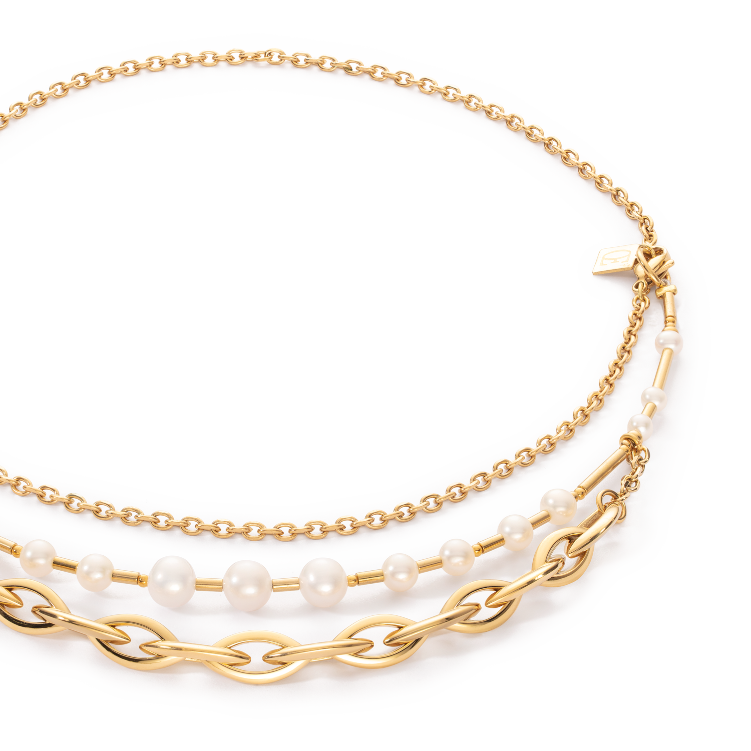 coeur-de-lion-halskette-s-wasserperlen-chunky-chain-navette-multiwear-wei-gold image 2