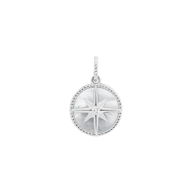 xenox-star-charm-925-sterlingsilber-rhodiniert-mit-perlmutt-und-zirkonia image 1