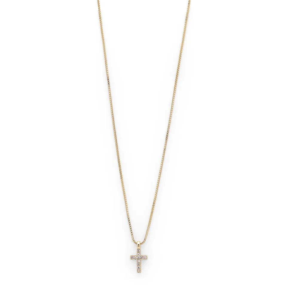 pilgrim-clara-kreuz-halskette-goldplattiert-mit-kristallen image 1
