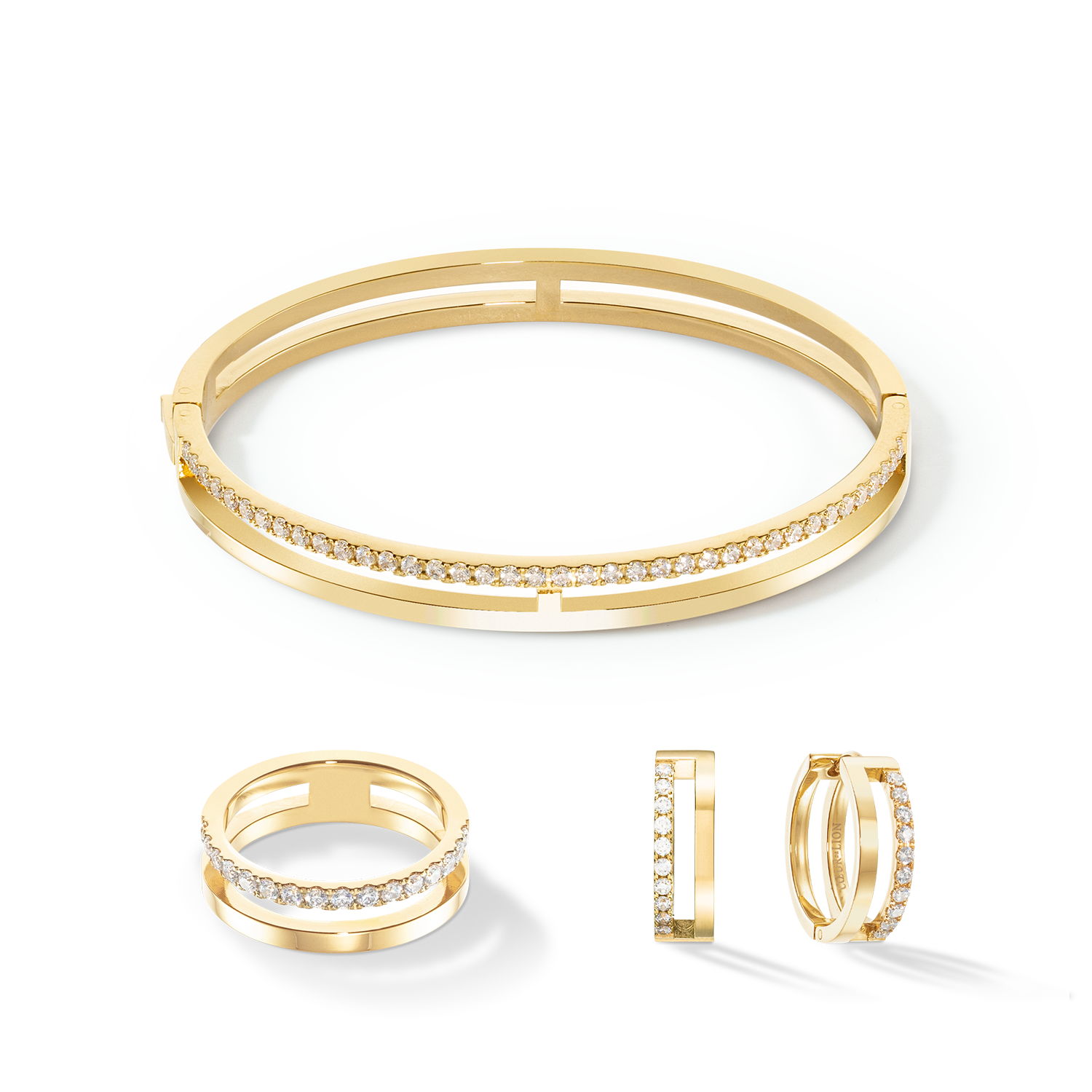 coeur-de-lion-eternal-unity-armreif-gold-kristall-zirkonia-edelstahl image 3