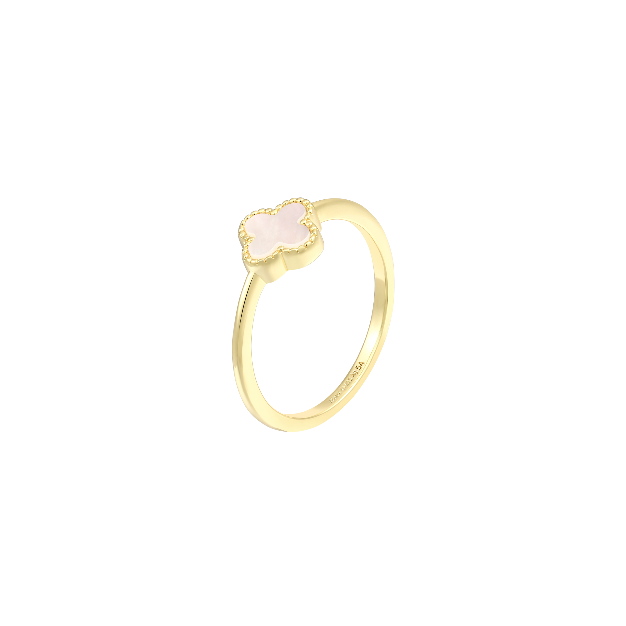 xenox-clover-ring-925-sterlingsilber-rhodiniert-perlmutt-kleeblatt image 2