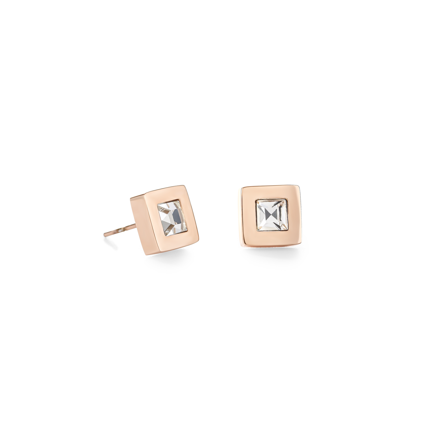 coeur-de-lion-ohrringe-quadrat-edelstahl-ros-gold-kristall-brilliant-square-ohrs image 1
