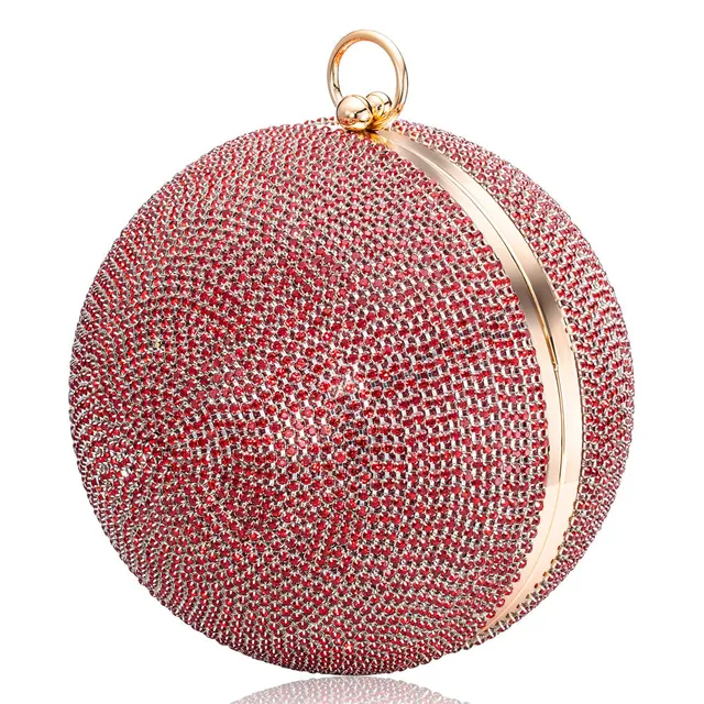 julie-julsen-disco-bag-handtasche-rot-kugel-clutch-mit-zirkonia image 1