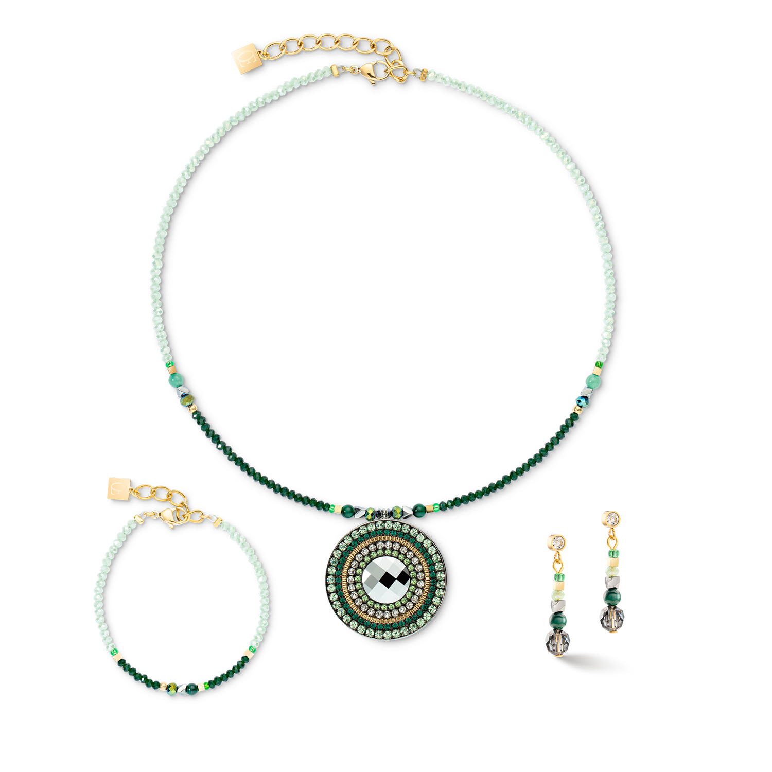 coeur-de-lion-ohrringe-amulett-glamorous-green-gold image 3