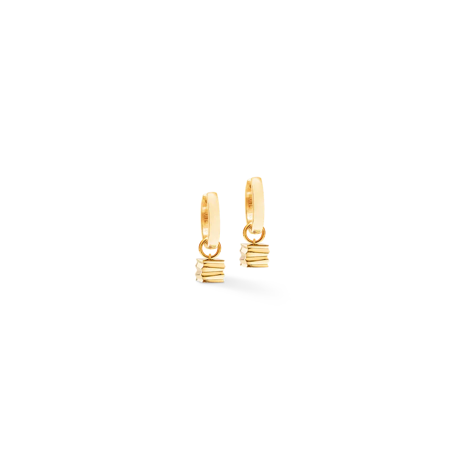 coeur-de-lion-creole-wave-cube-gold-ohrringe-25-mm-2-in-1 image 1