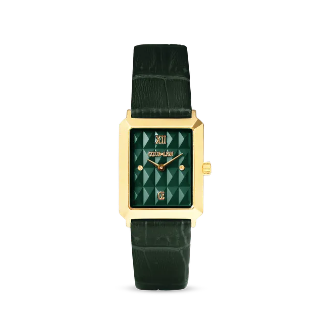coeur-de-lion-uhr-iconic-spikes-leder-forest-green-gold image 1