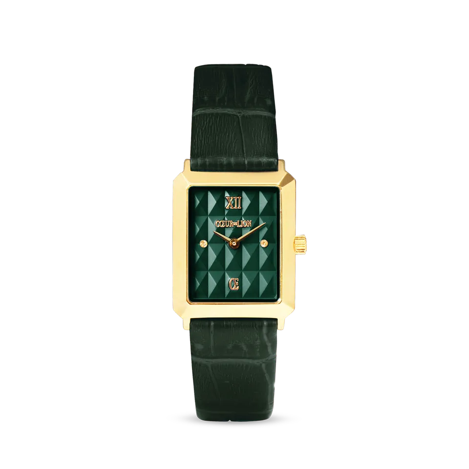 coeur-de-lion-uhr-iconic-spikes-leder-forest-green-gold image 1