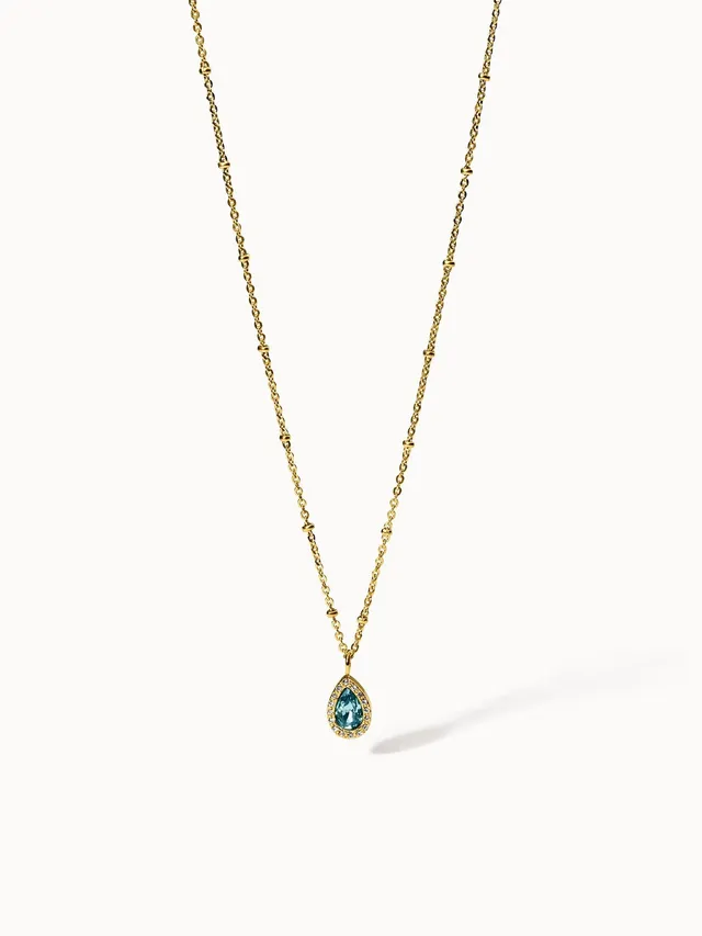 purelei-bellezza-kette-vintage-mit-blauem-tropfen-stein-verstellbar-50-55-cm image 1