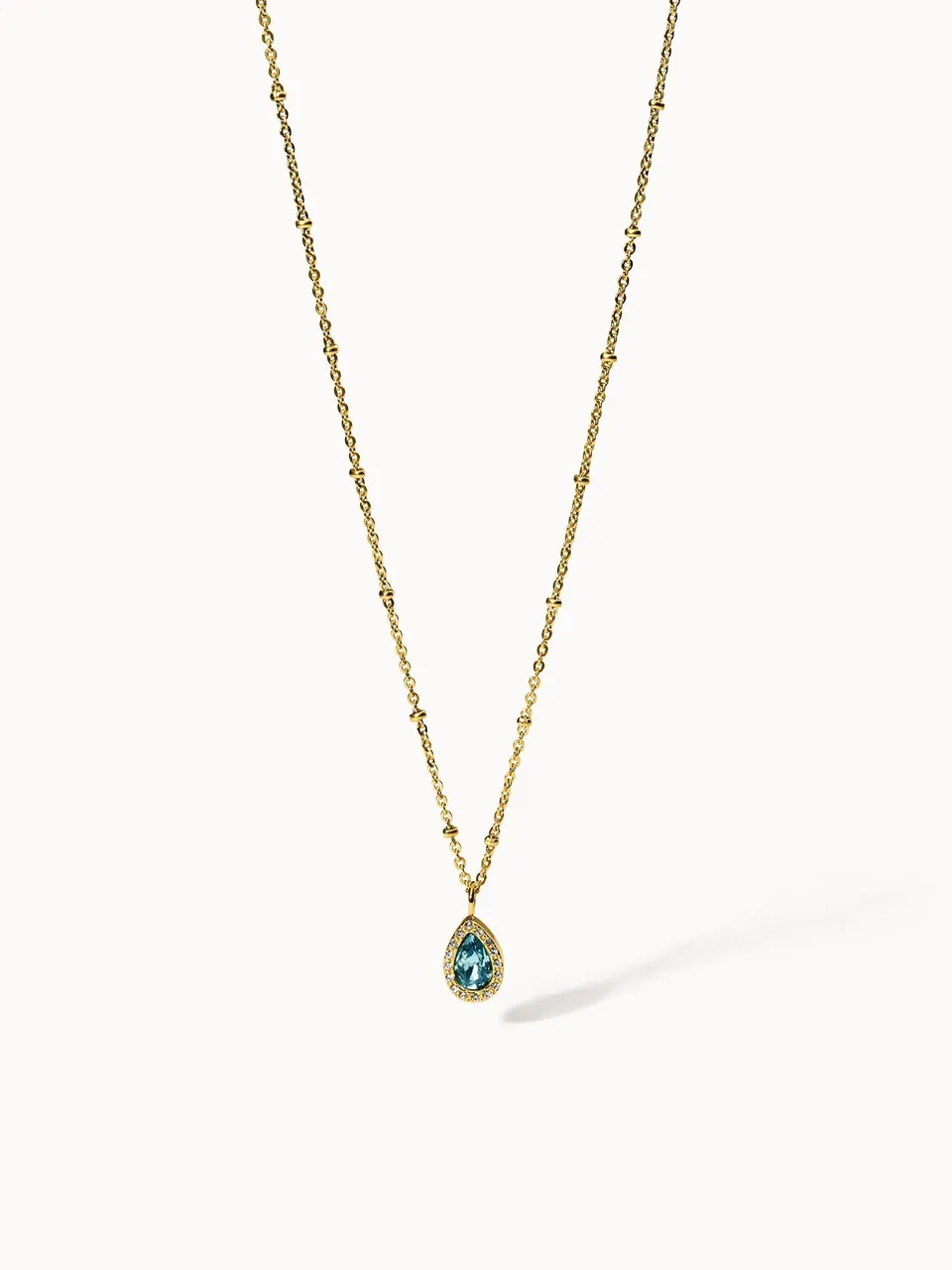 purelei-bellezza-kette-vintage-mit-blauem-tropfen-stein-verstellbar-50-55-cm image 1
