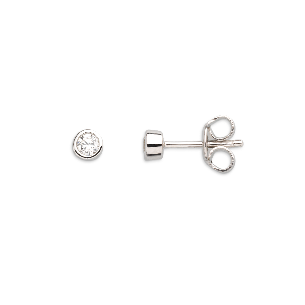 xenox-zarge-ohrstecker-925-sterlingsilber-rhodiniert-mit-zirkonia image 1
