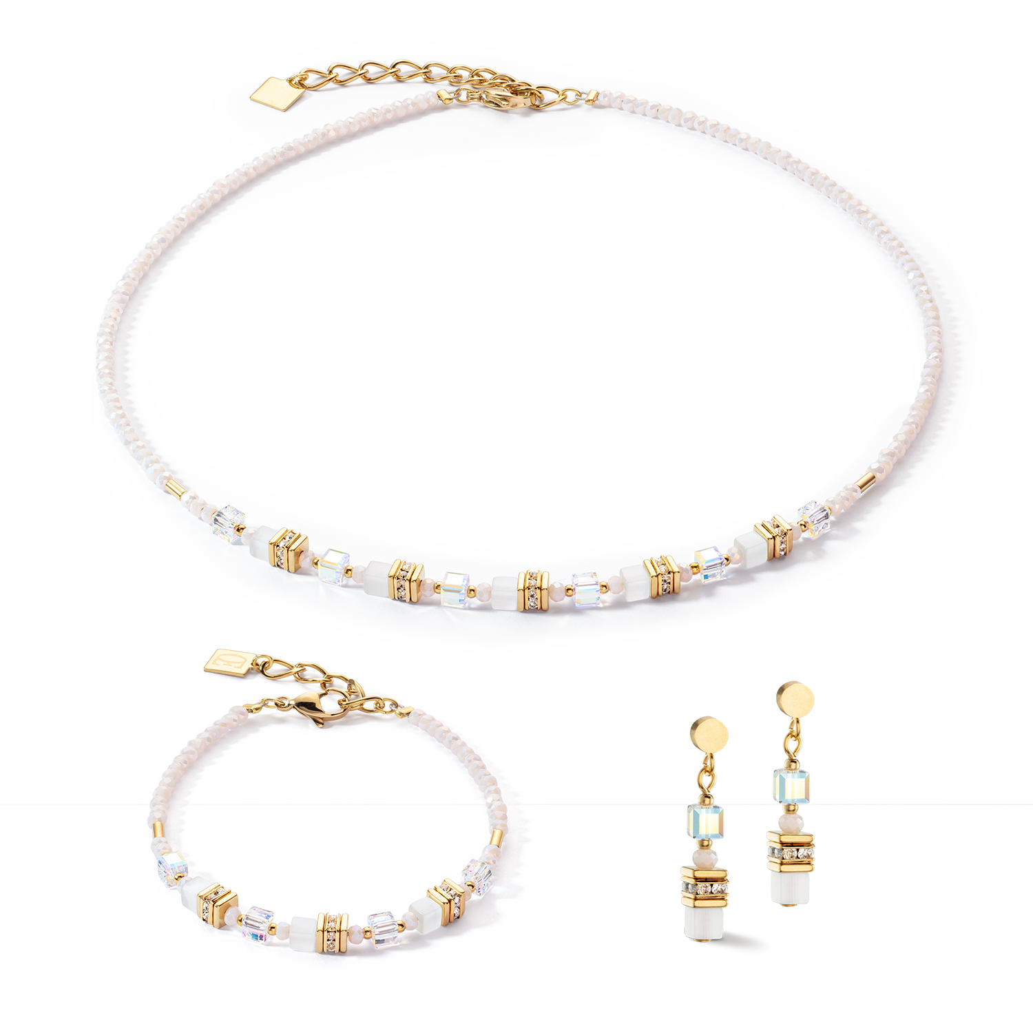 coeur-de-lion-armband-mini-cubes-gold-wei-kristalle-glas image 3