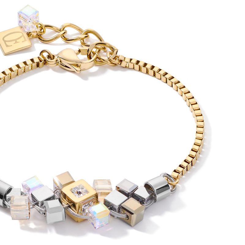 coeur-de-lion-armband-geocube-cluster-gold-silber image 2