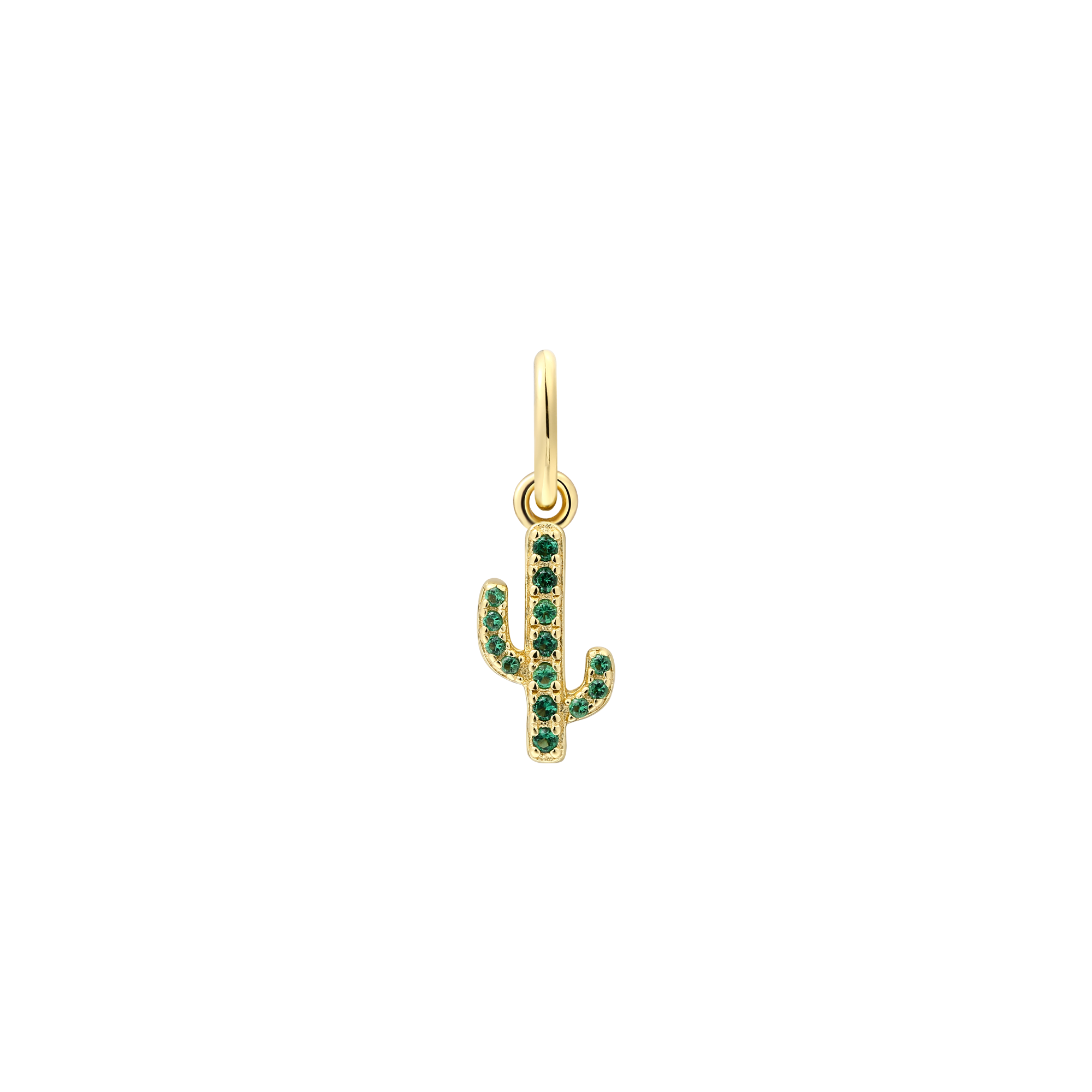 xenox-kaktus-charm-925-sterlingsilber-18k-vergoldung-mit-gr-nem-zirkonia image 1
