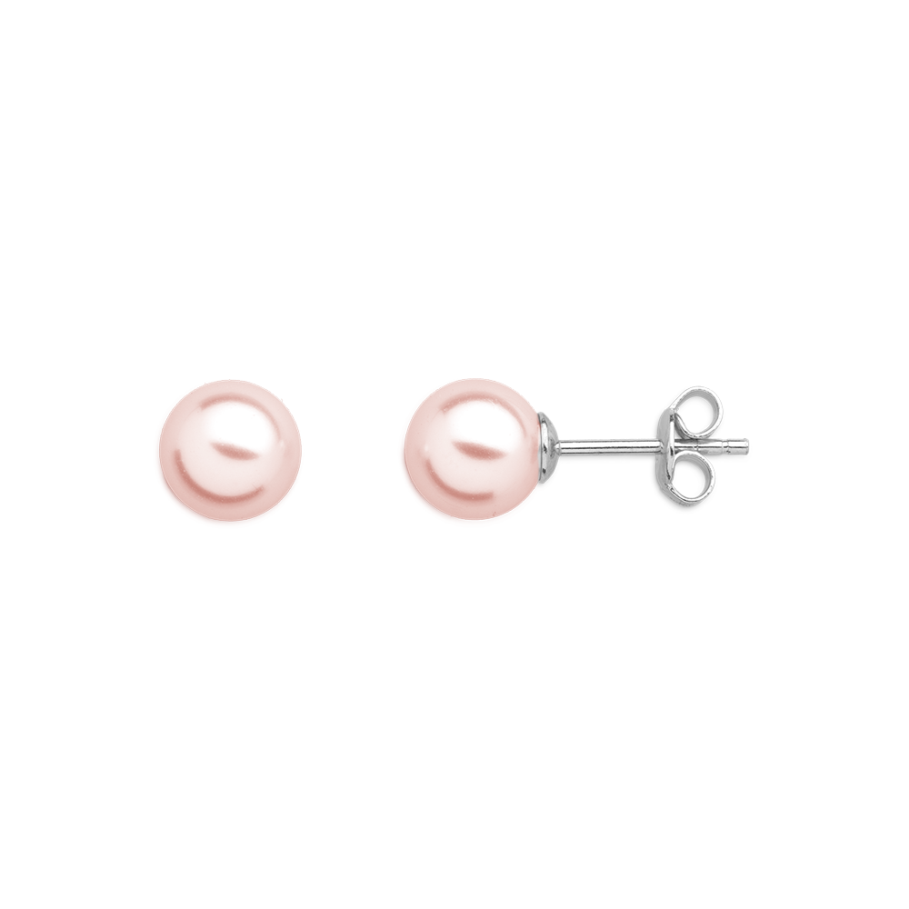 xenox-pearl-ohrstecker-925-sterlingsilber-rhodiniert-mit-perle-peach image 1