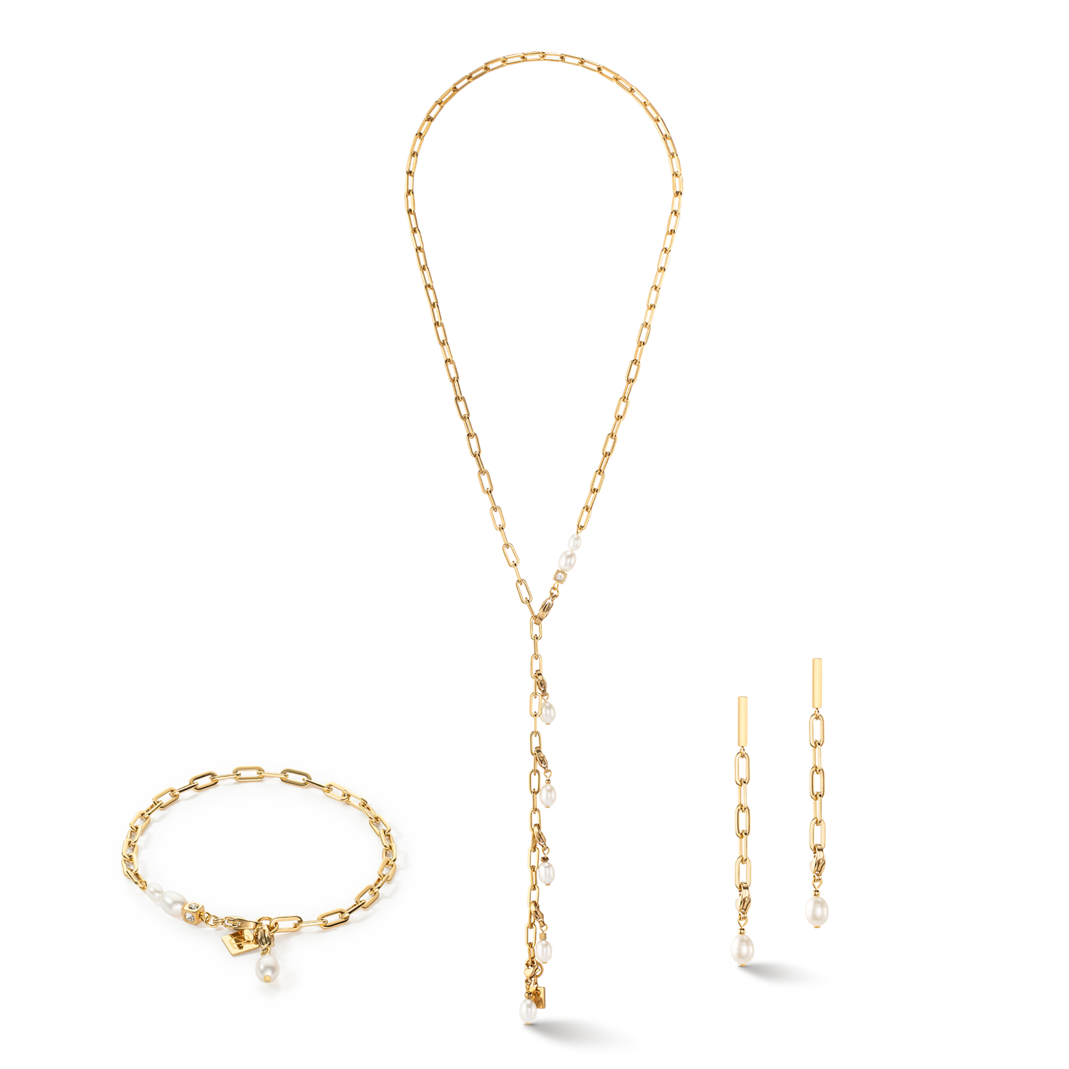 coeur-de-lion-modern-chain-halskette-mit-s-wasserperlen-charms-gold image 3