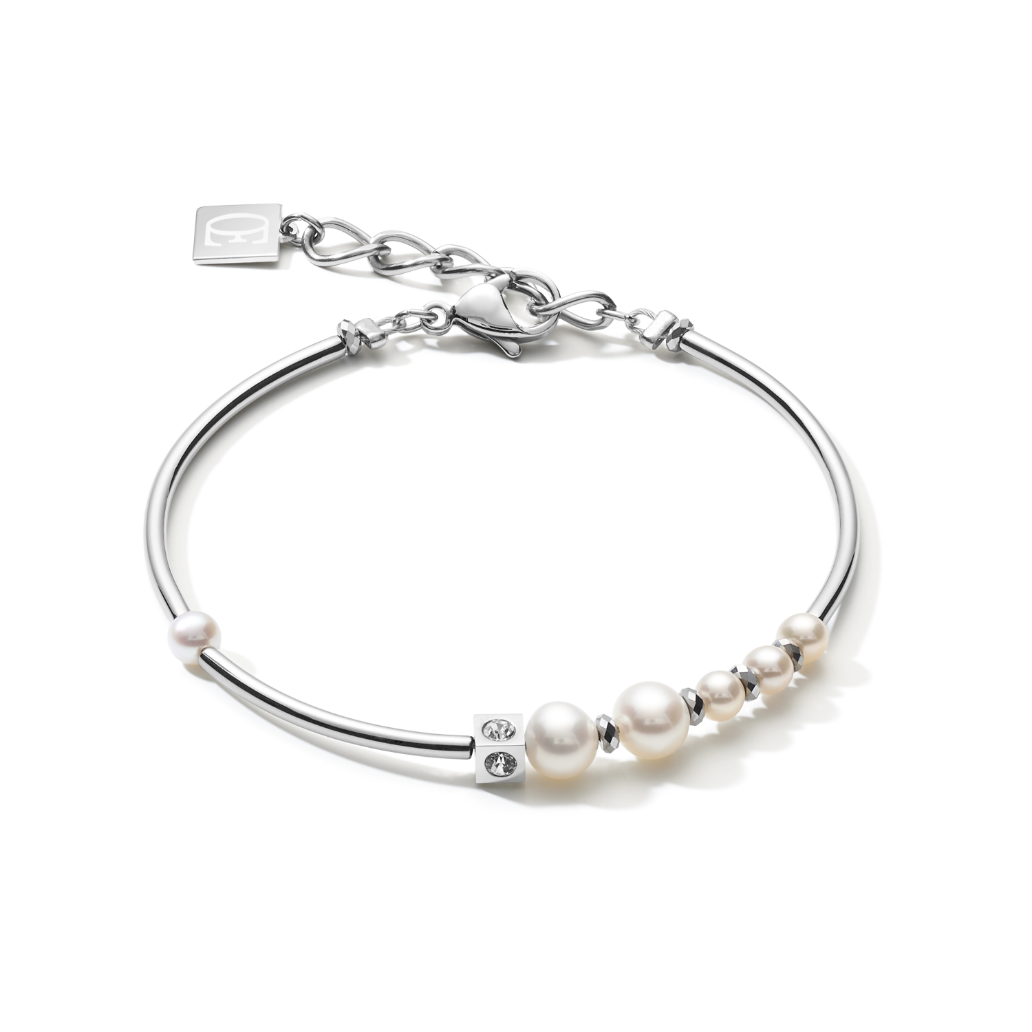 coeur-de-lion-armband-asymmetrie-s-wasserperlen-edelstahl-wei-silber image 1