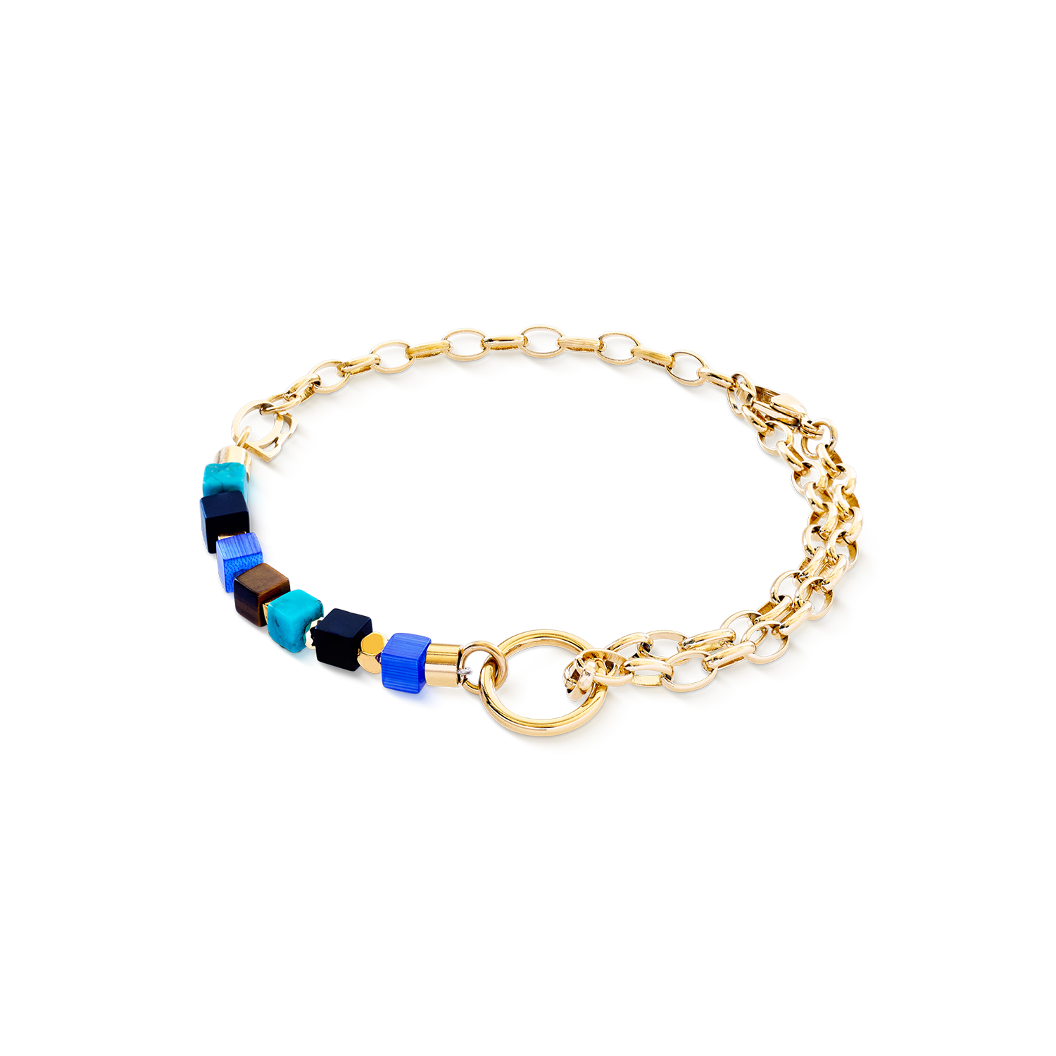 coeur-de-lion-geocube-armband-cube-mosaic-lagoon-gold-multicolor-edelstein-armba image 1