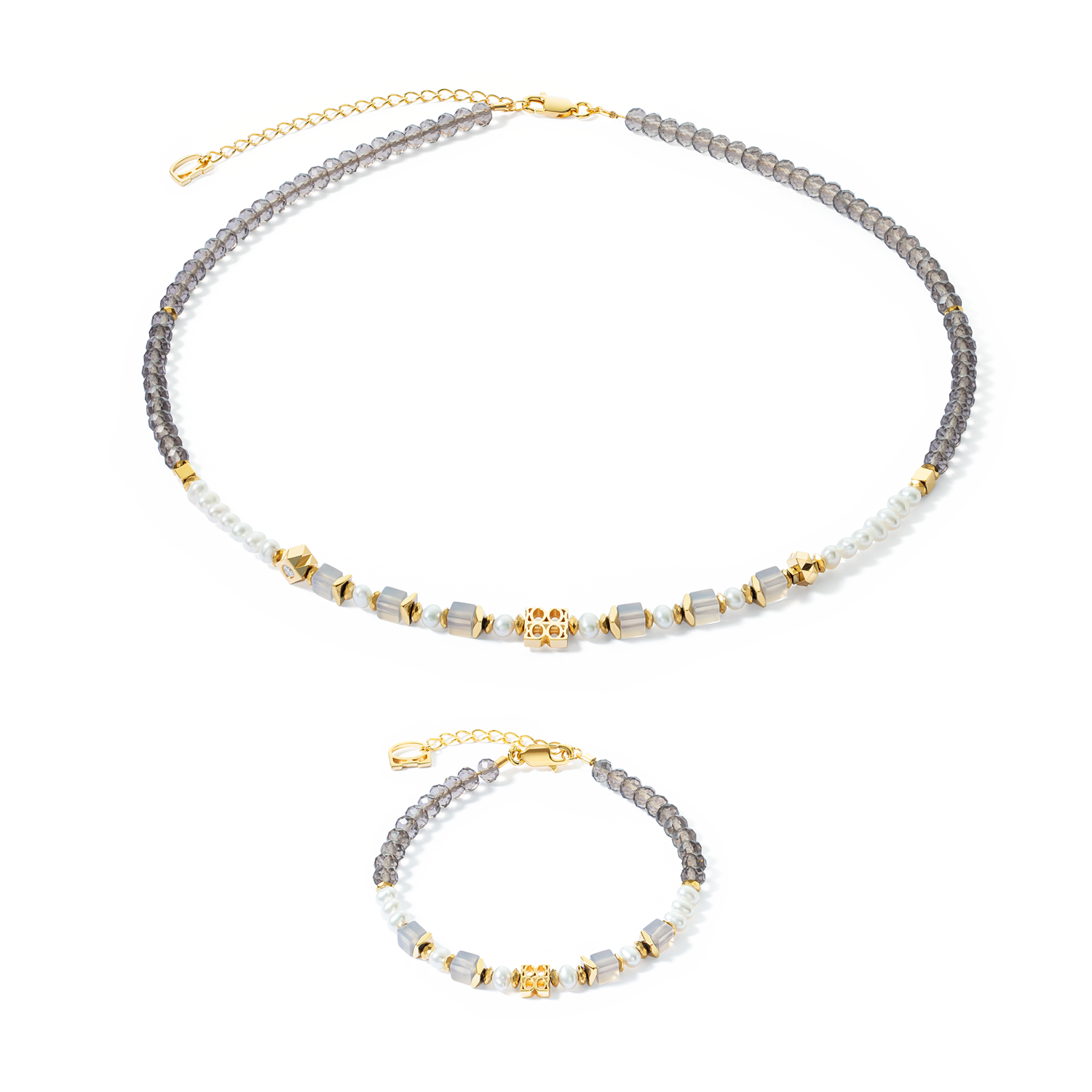 coeur-de-lion-iconic-collection-classic-signature-halskette-gold-taupe-42-6-cm image 3