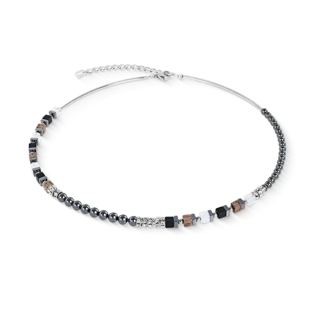 coeur-de-lion-halskette-precious-fusion-offset-grau-silber-42-cm-6-cm image 1
