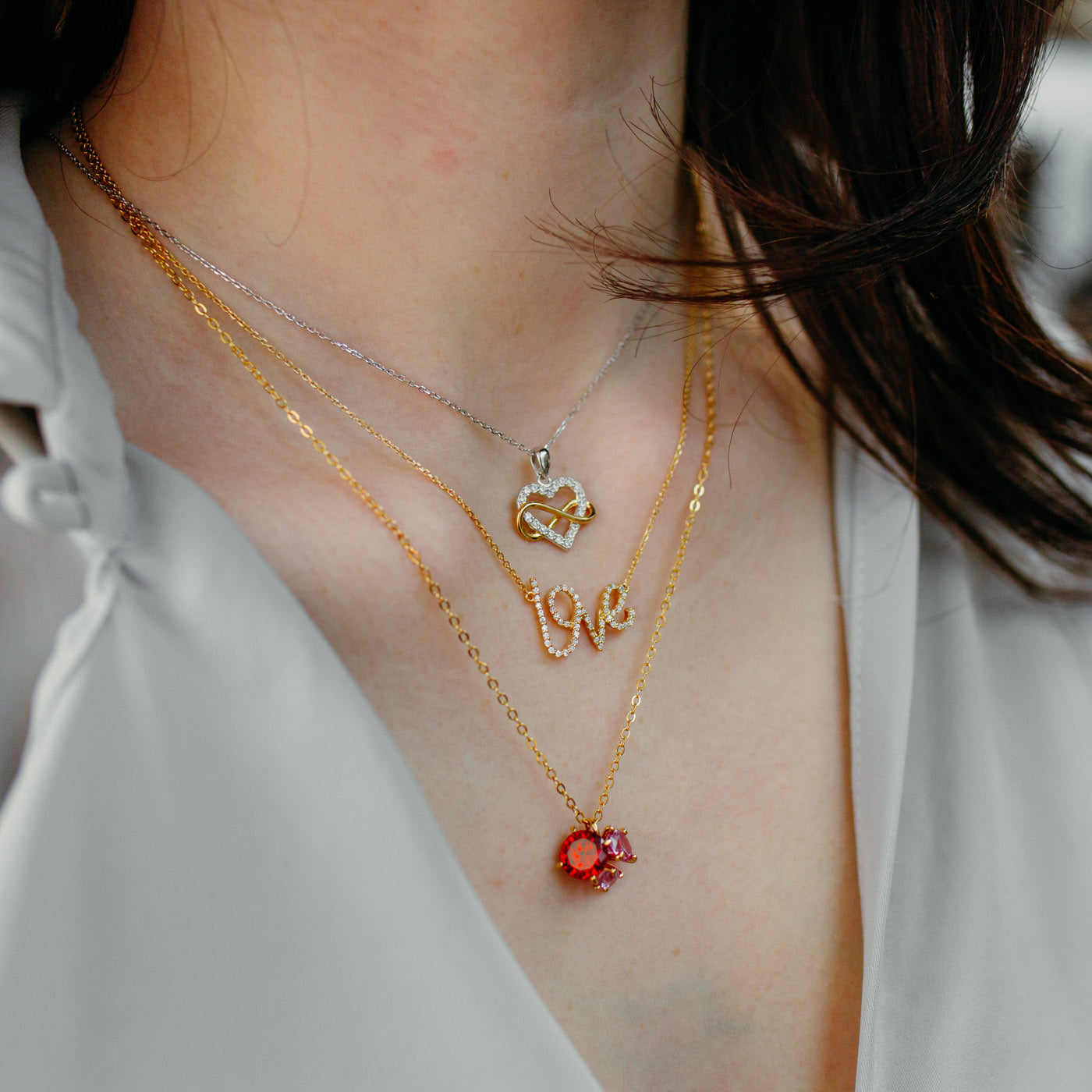 julie-julsen-kette-mit-anh-nger-vergoldet-mit-granat-und-pinkem-korund image 4