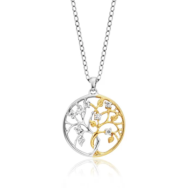julie-julsen-liebesbaum-kette-mit-anh-nger-silber-vergoldet-bicolor-mit-zirkonia image 1
