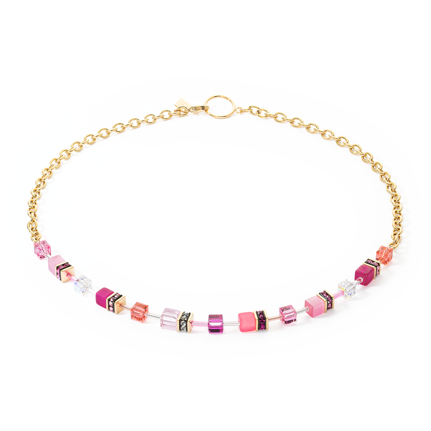 coeur-de-lion-geocube-iconic-chain-halskette-gold-magenta image 1