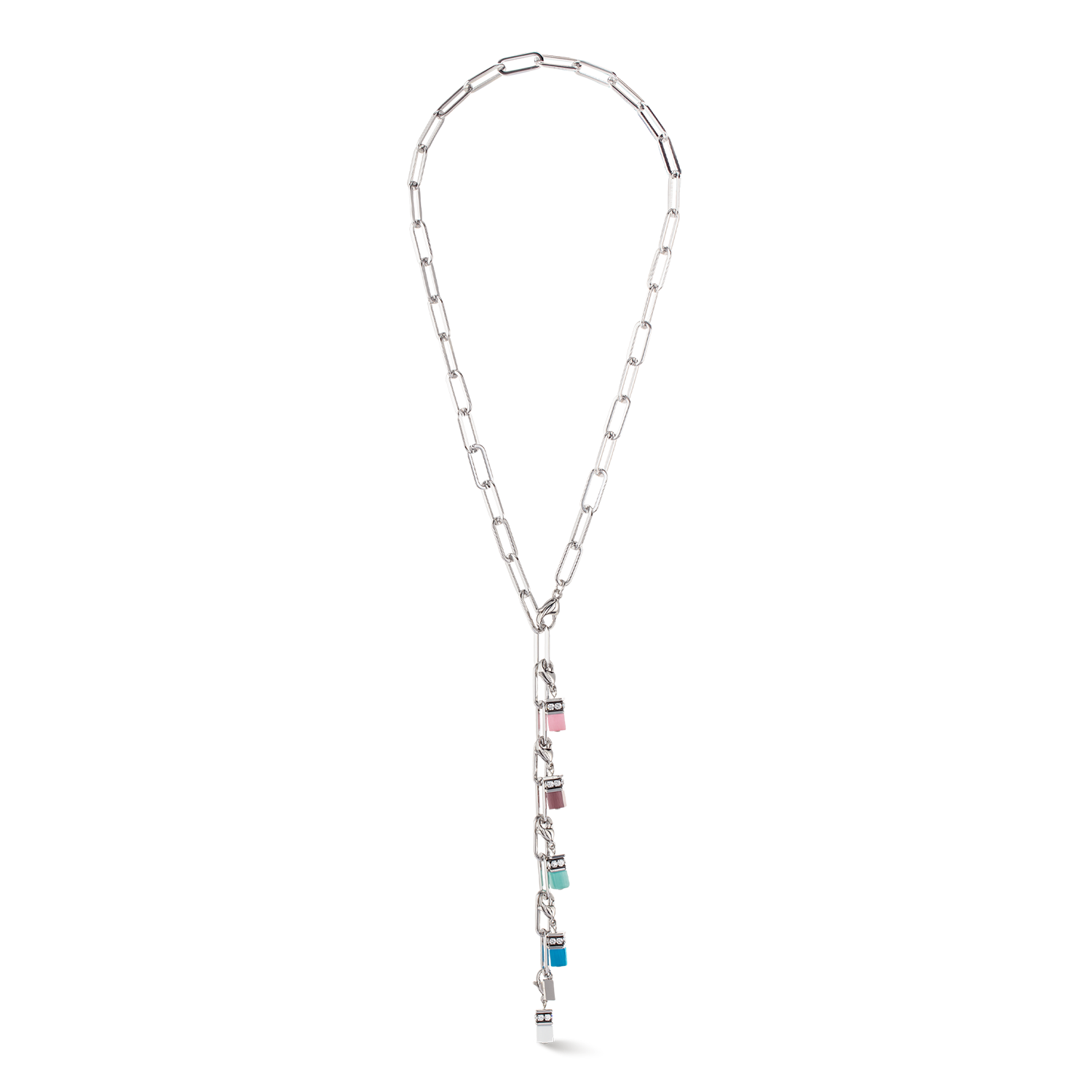 coeur-de-lion-happy-iconic-cube-charms-halskette-silber-pastell image 1