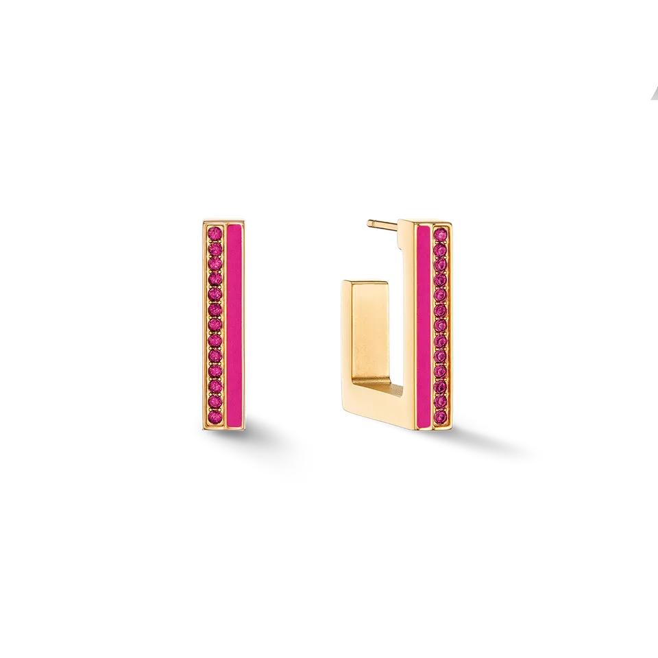 coeur-de-lion-creole-square-stripes-20-gold-pink-2-cm image 1