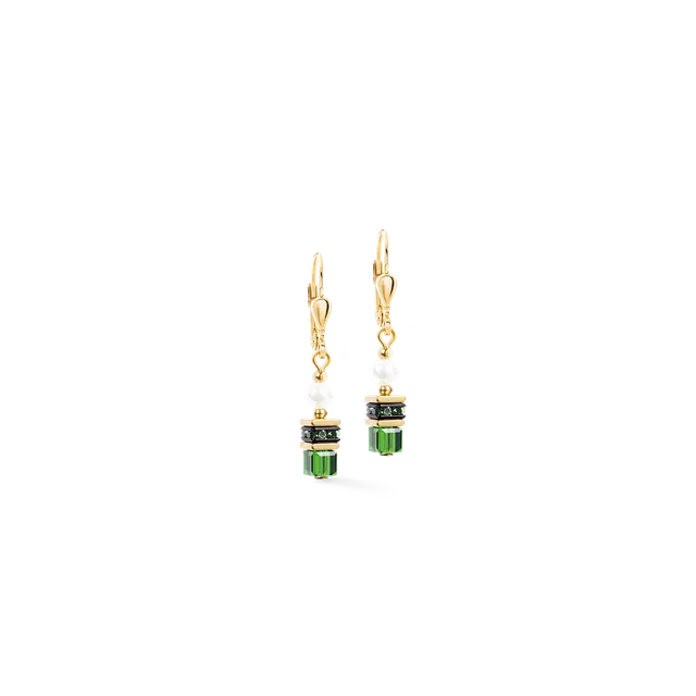 coeur-de-lion-ohrh-nger-sparkling-princess-gold-emerald image 1