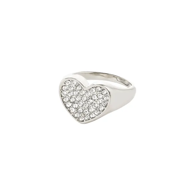 pilgrim-emmett-ring-versilbert-verstellbares-herz-mit-preciosa-kristallen image 1