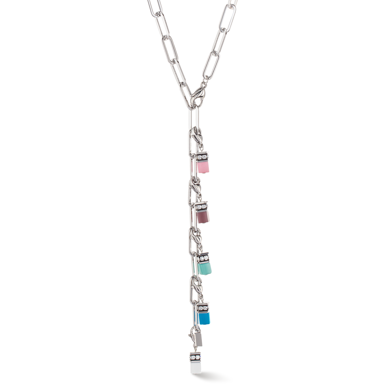 coeur-de-lion-happy-iconic-cube-charms-halskette-silber-pastell image 2
