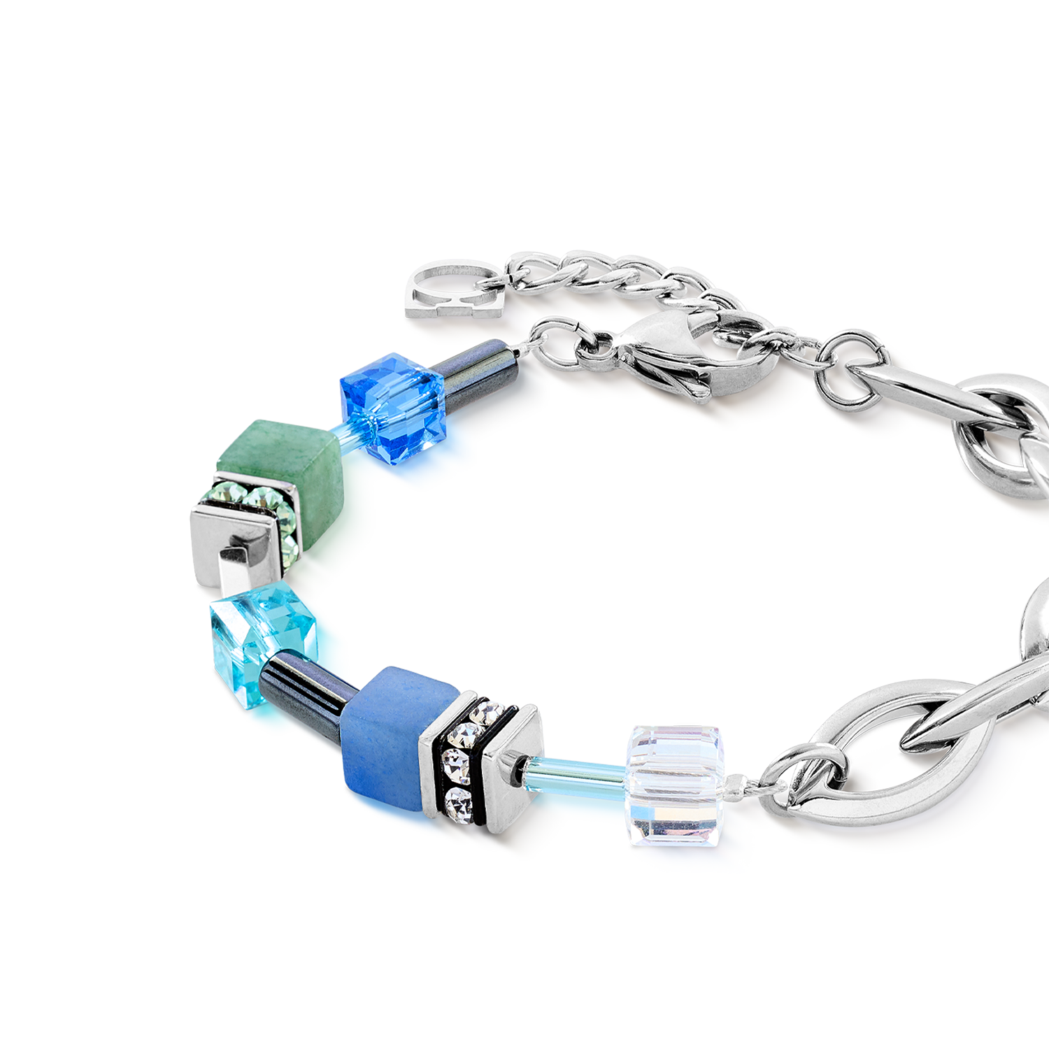 coeur-de-lion-geocube-chunky-chain-armband-silber-blau-aventurin-h-matit image 2