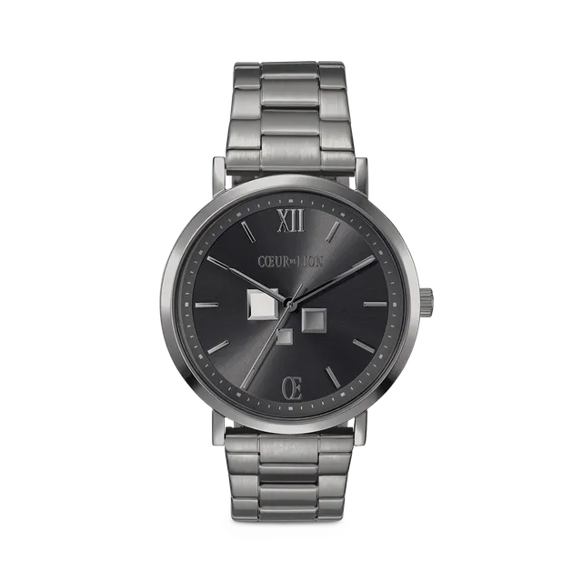 coeur-de-lion-uhr-rund-statement-unisex-anthrazit-sunray-edelstahl-light-gun-met image 1