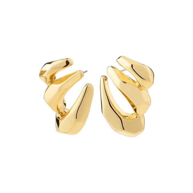 pilgrim-presence-ohrringe-gold-plated-skulpturale-chunky-hoops image 1