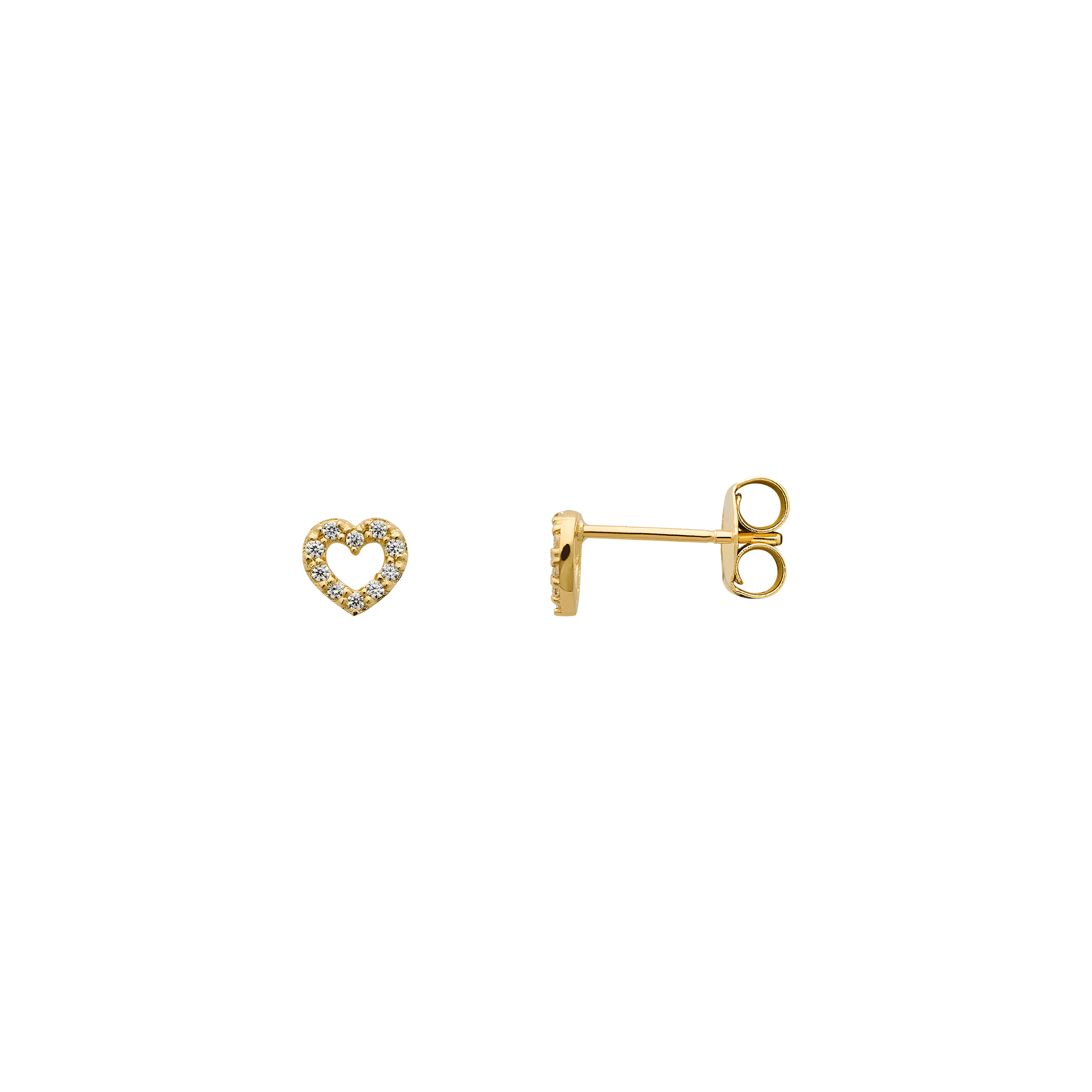 xenox-fine-herz-ohrringe-585-gelbgold-mit-zirkonia-xg14k6095g image 1
