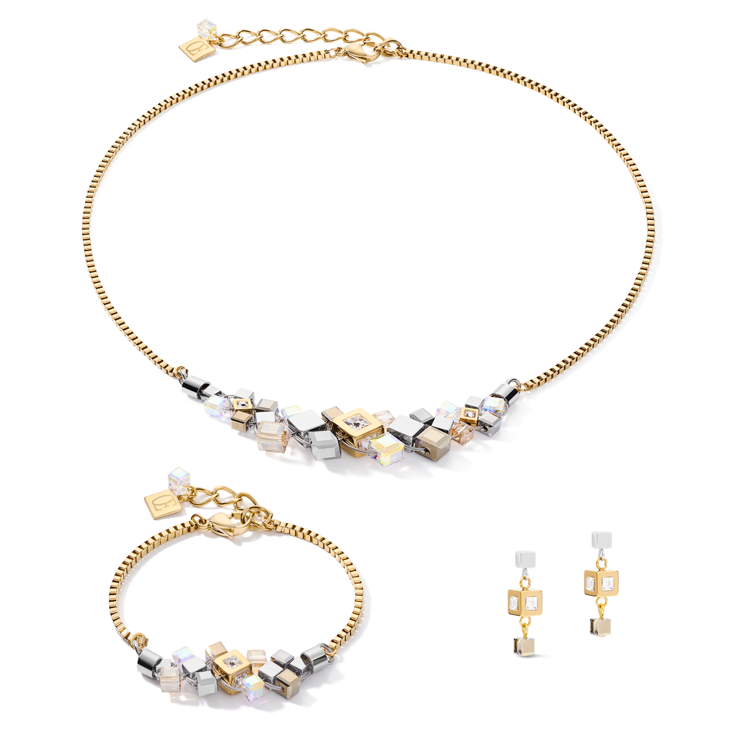 coeur-de-lion-armband-geocube-cluster-gold-silber image 3